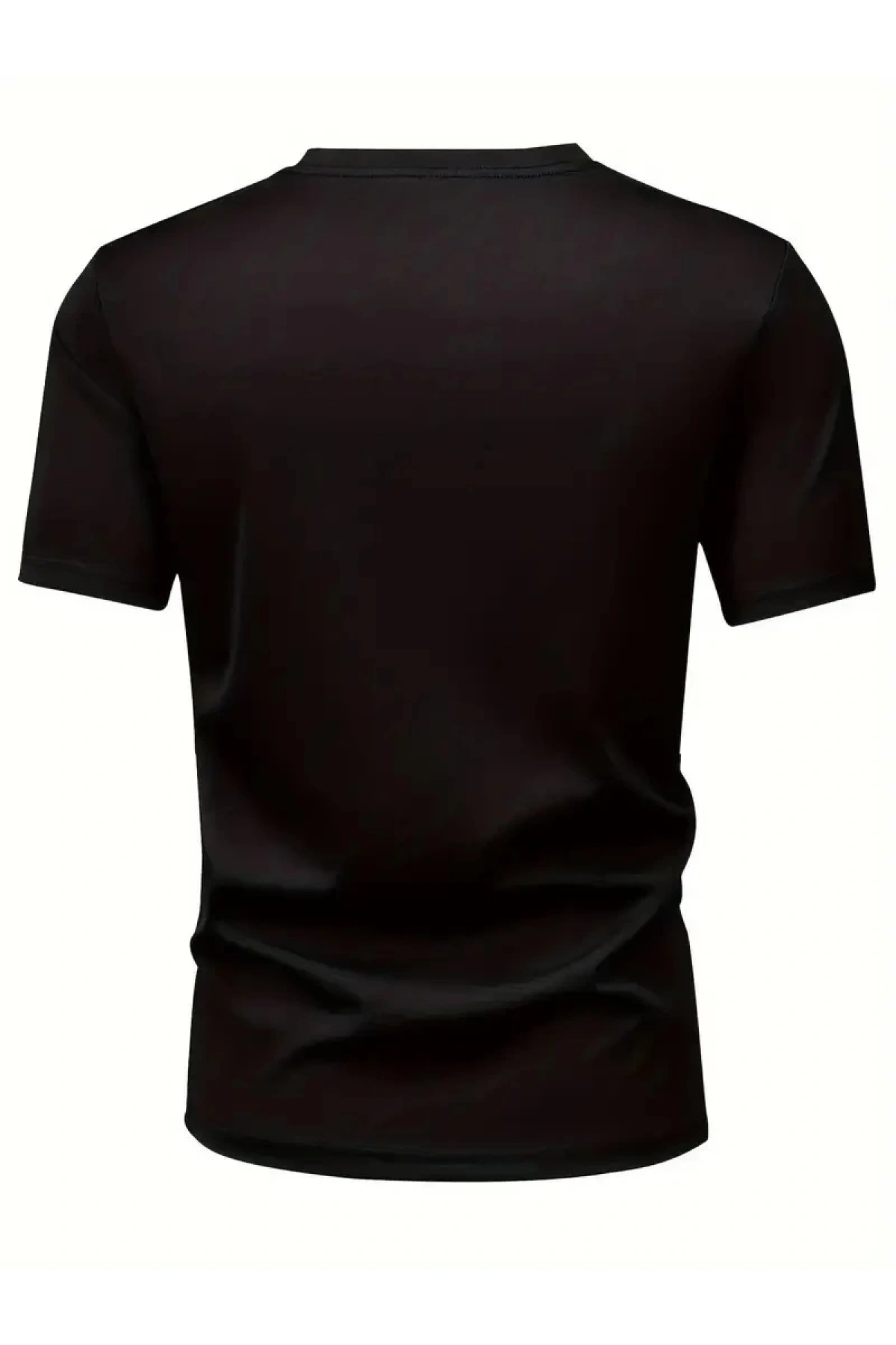 20/1 Penye Compack Baskılı Oversize Bisiklet Yaka Kısa Kol T-shirt - Siyah