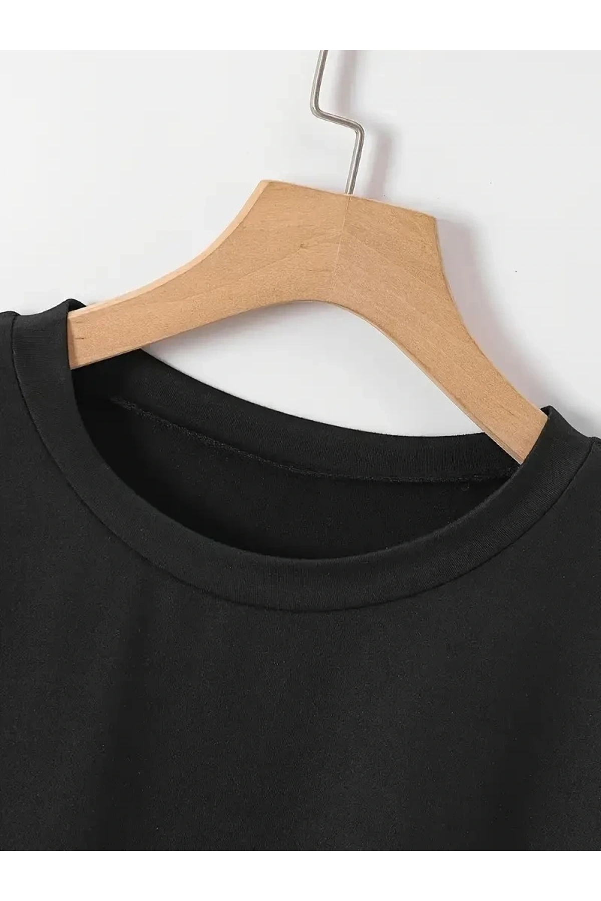 20/1 Penye Compack New York Baskılı Oversize Kısa Kol Bisiklet Yaka T-shirt - Siyah