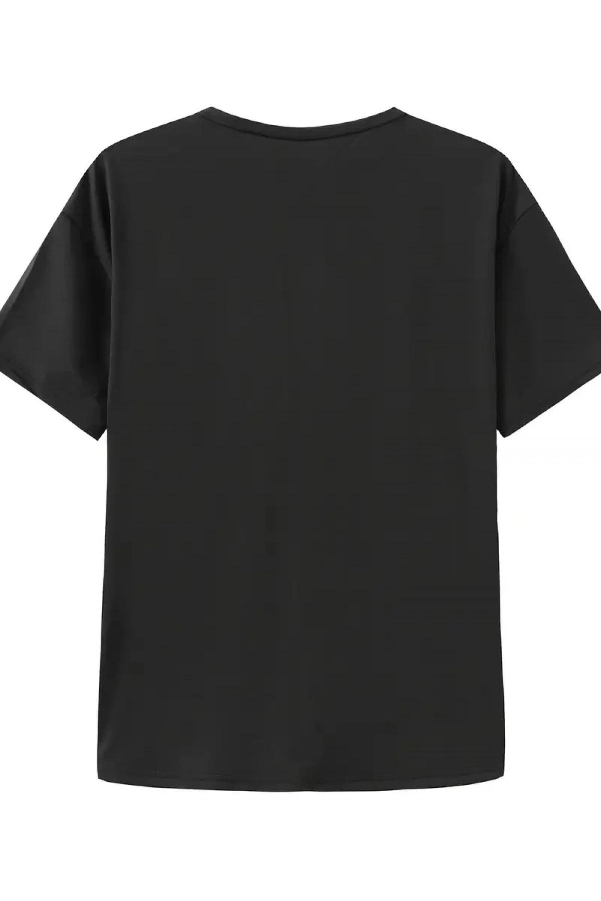 Canlı Harf Baskılı Büyük Boy Oversize Kısa Kollu Tişört - Yumuşak, Nefes Alabilir, Kadınlar için Rahat Yaz ve İlkbaharın Vazgeçilmezi - Rahat Kesim, Rahat, Şık Kadın Giysileri - Siyah