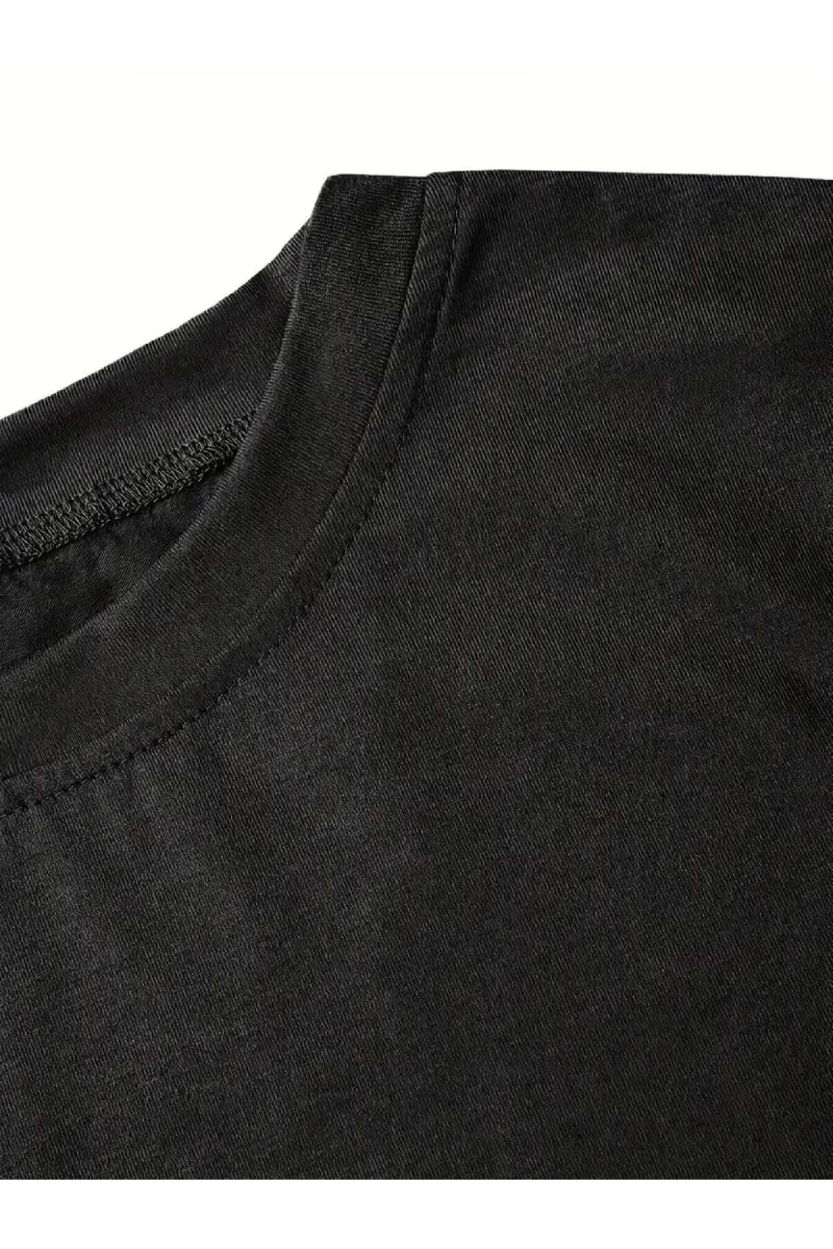 fiyonk Ön Arka baskılı siyah oversize unisex Kısa Kol t-shirt- Siyah