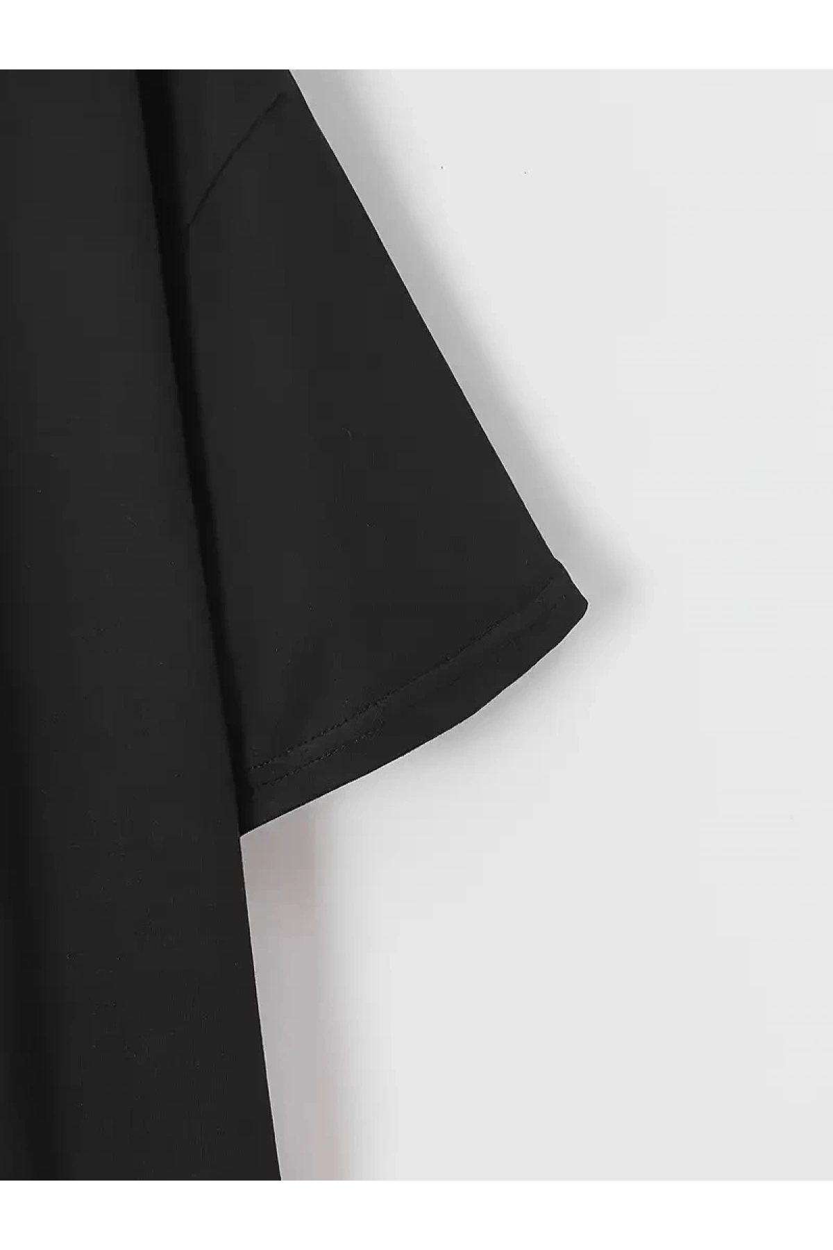 20/1 Penye Compack New York Baskılı Oversize Kısa Kol Bisiklet Yaka T-shirt - Siyah