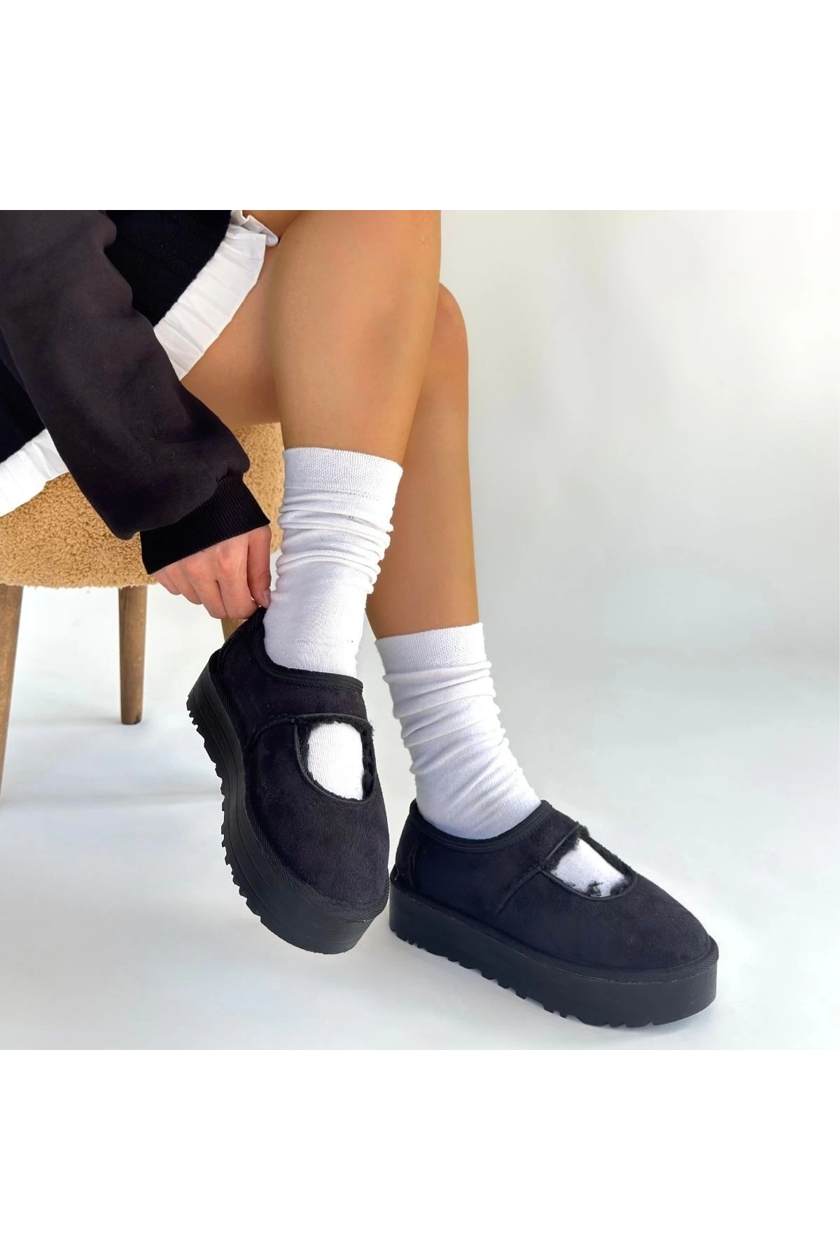 Carren Siyah Süet Bot