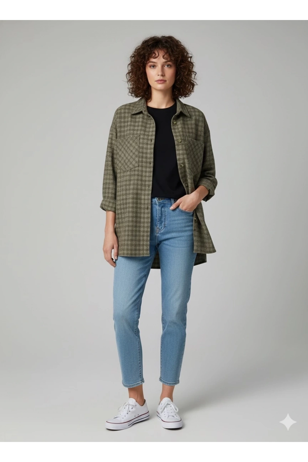 Çift cepli oduncu gömlek vizon ha1212789