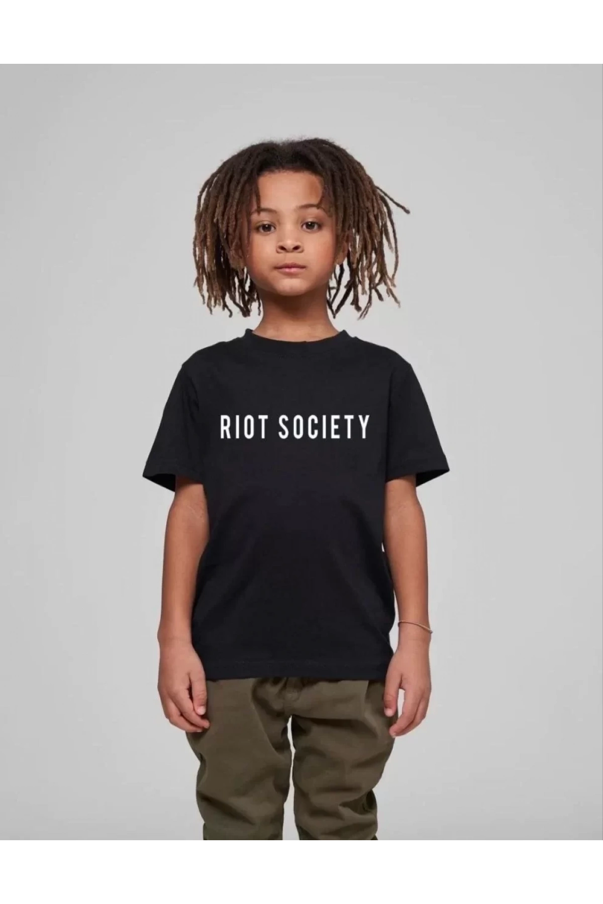 Çocuk Unisex Baskılı T-Shirt - Siyah