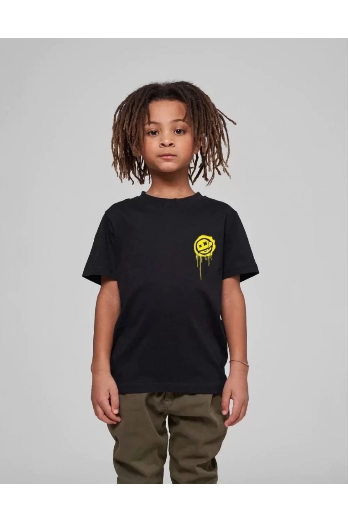 Çocuk Unisex Baskılı T-Shirt - Siyah