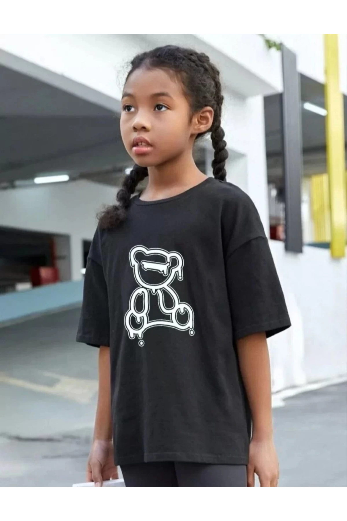 Çocuk Unisex Baskılı T-Shirt - Siyah