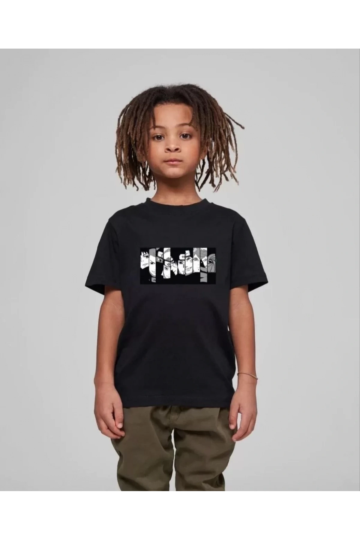 Çocuk Unisex Baskılı T-Shirt - Siyah