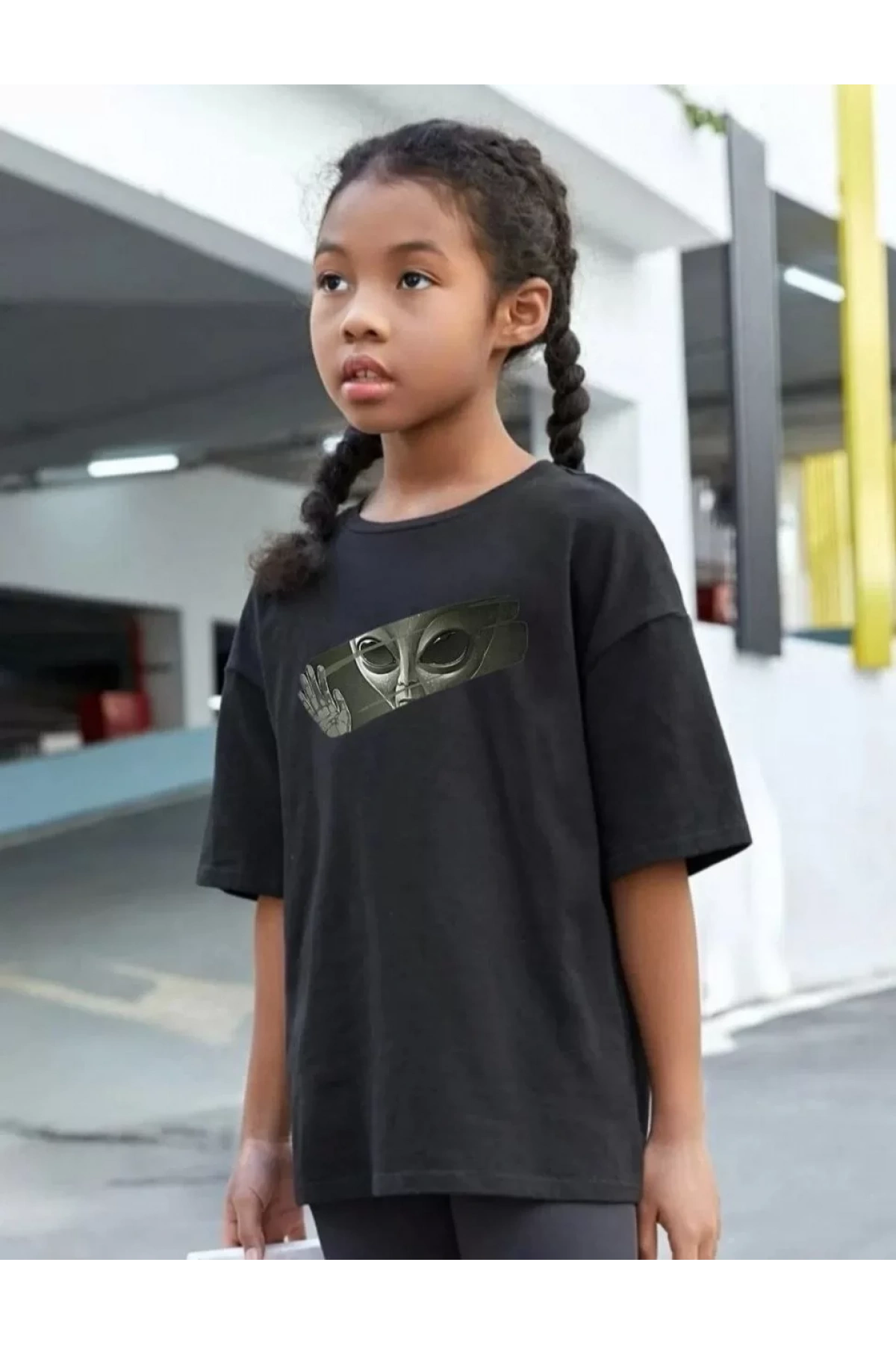 Çocuk Unisex Baskılı T-Shirt - Siyah