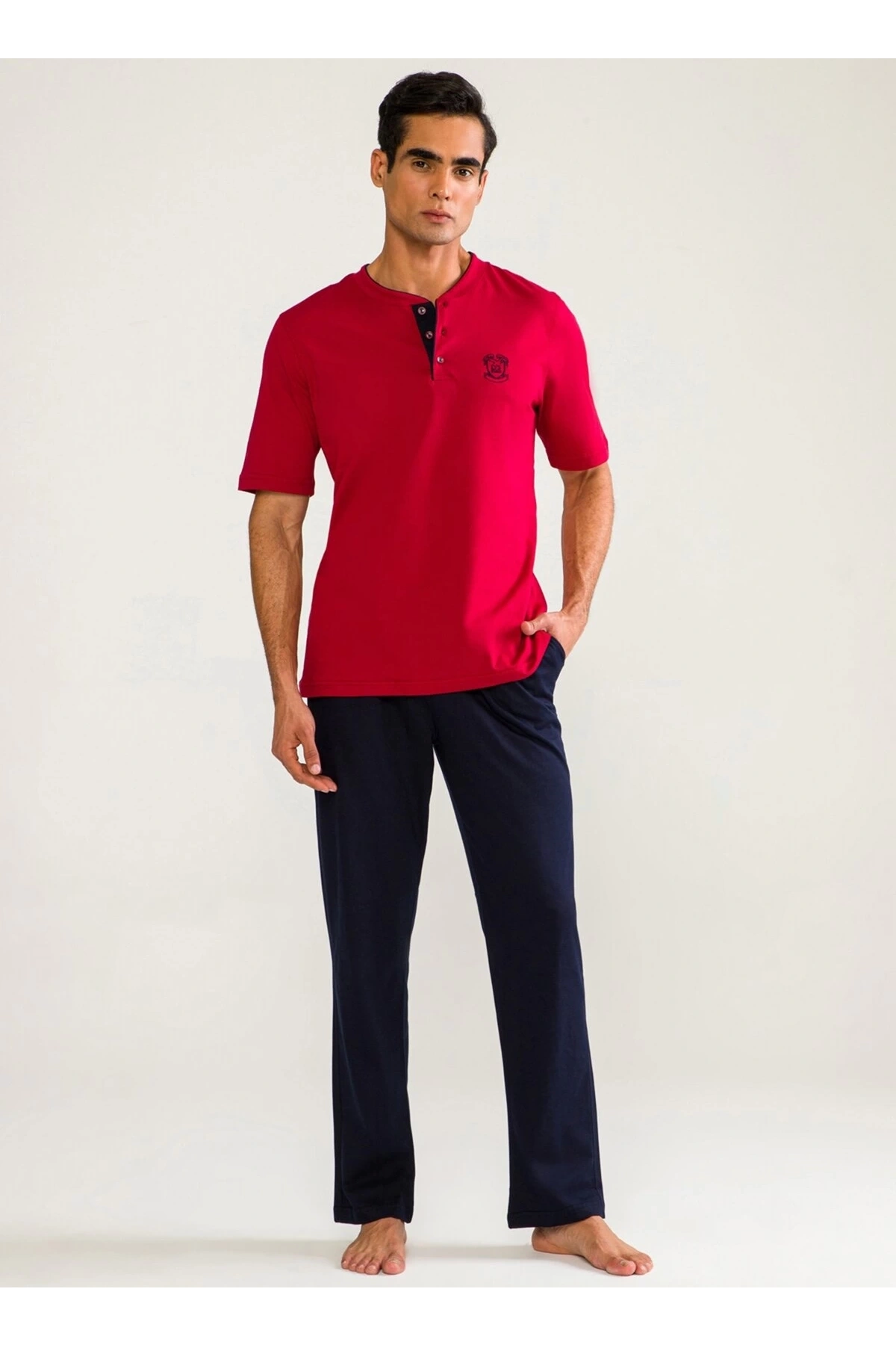 DS Damat 02000 Kısa Kol 3lü Erkek Pijama Takımı