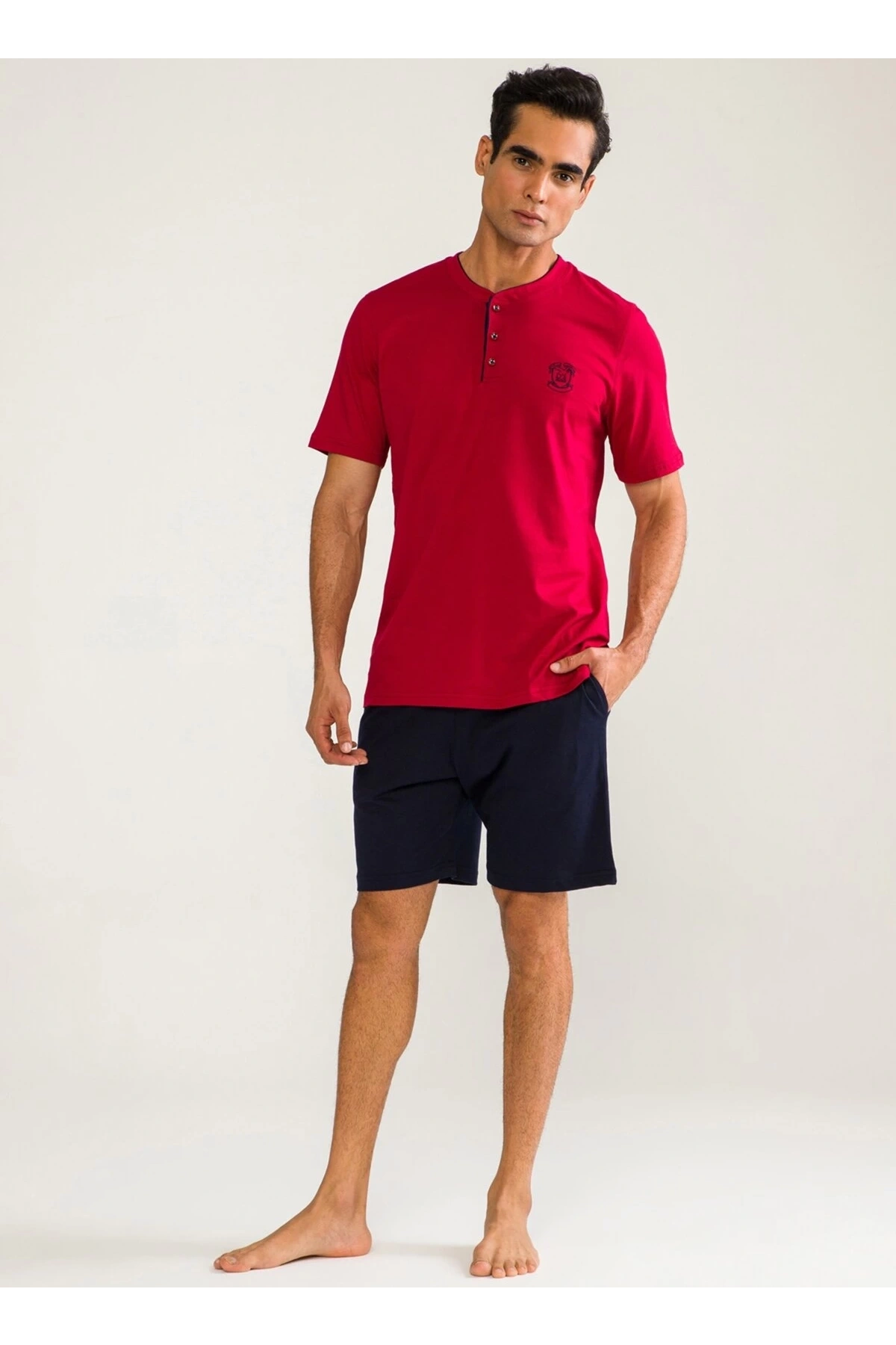 DS Damat 02000 Kısa Kol 3lü Erkek Pijama Takımı