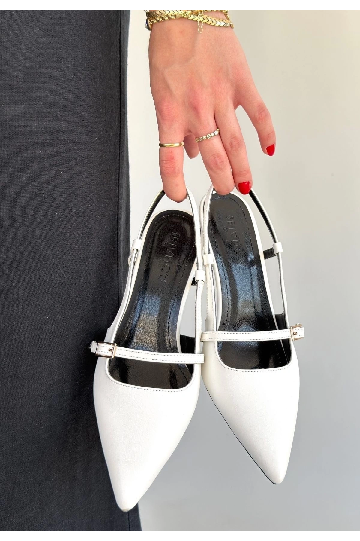 Darina Beyaz Cilt Topuklu Ayakkabı