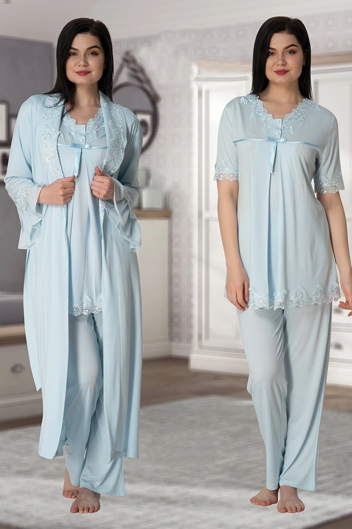 Effortt 5034 Sabahlıklı Lohusa Pijama Takımı