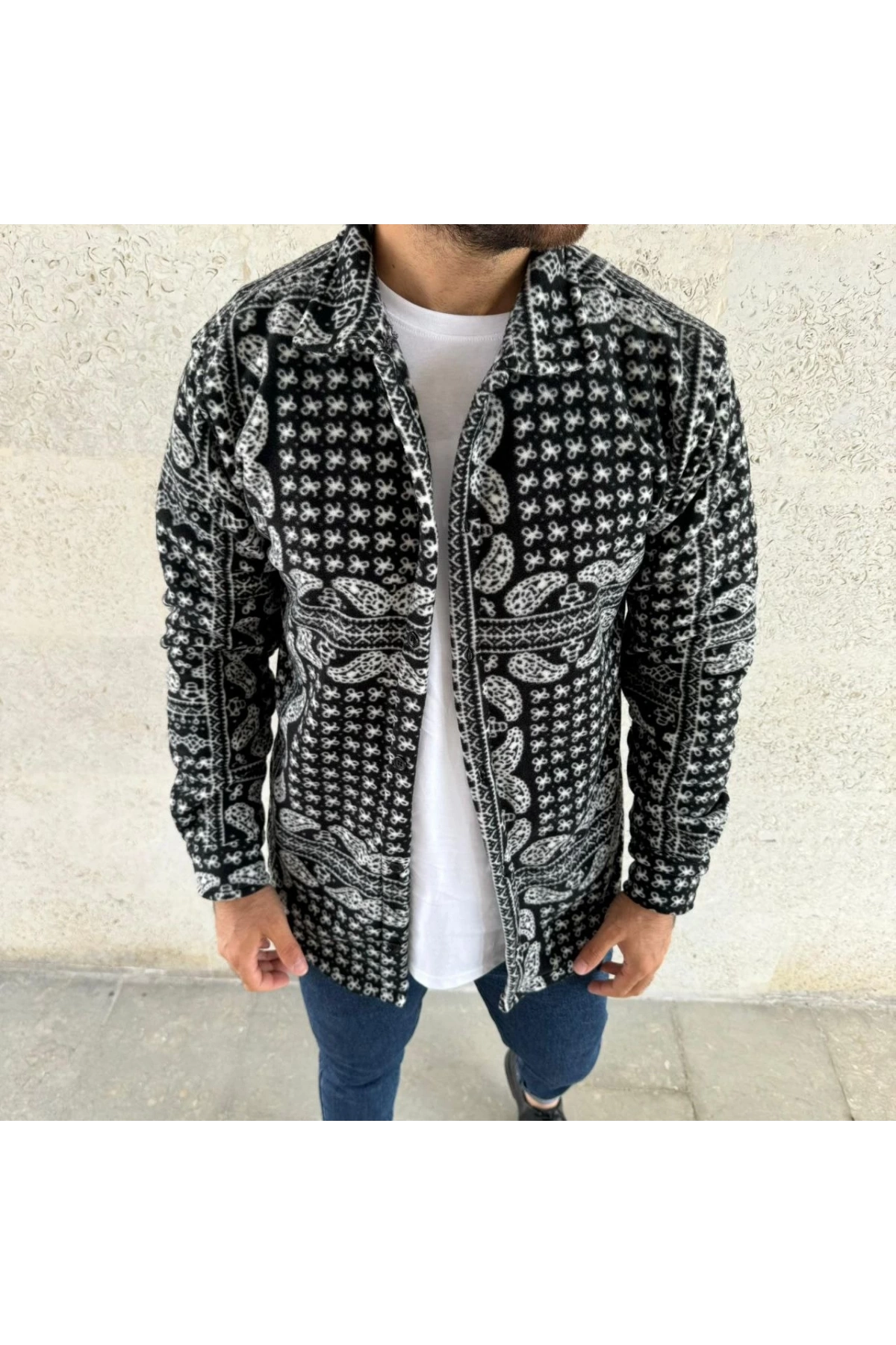 Erkek Polar Fermuarlı Sweatshirt – Kapüşonsuz, Cepli, Yumuşak Dokulu, Oversize Rahat Kalıp, Kışlık Sıcak Tutan Fermuarlı Üst - Siyah