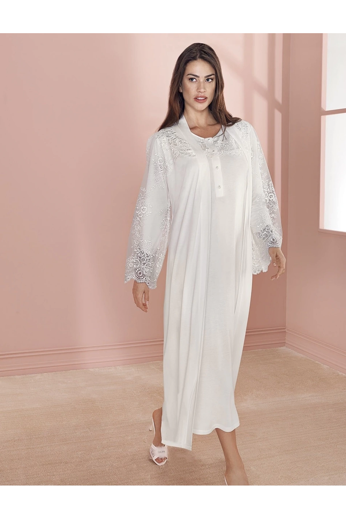 Espuar 737 Penye Uzun Gecelik Sabahlık Takım