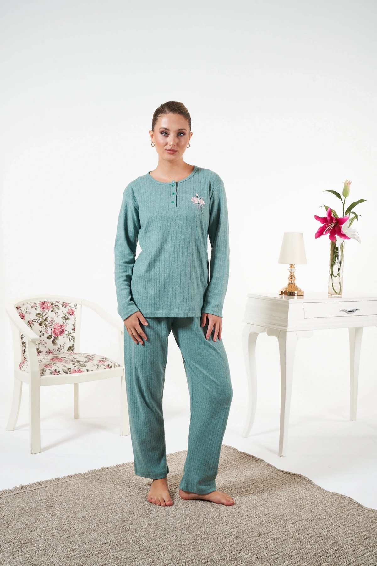 Estiva 25330 İnterlok Şardonlu Pijama Takımı