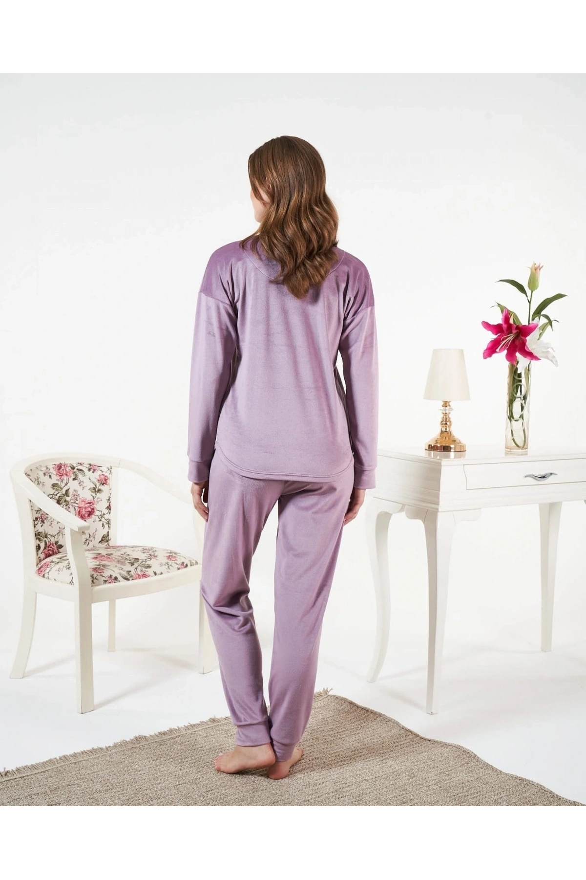 Estiva 25381 Uzun Kol Kadife Pijama Takımı