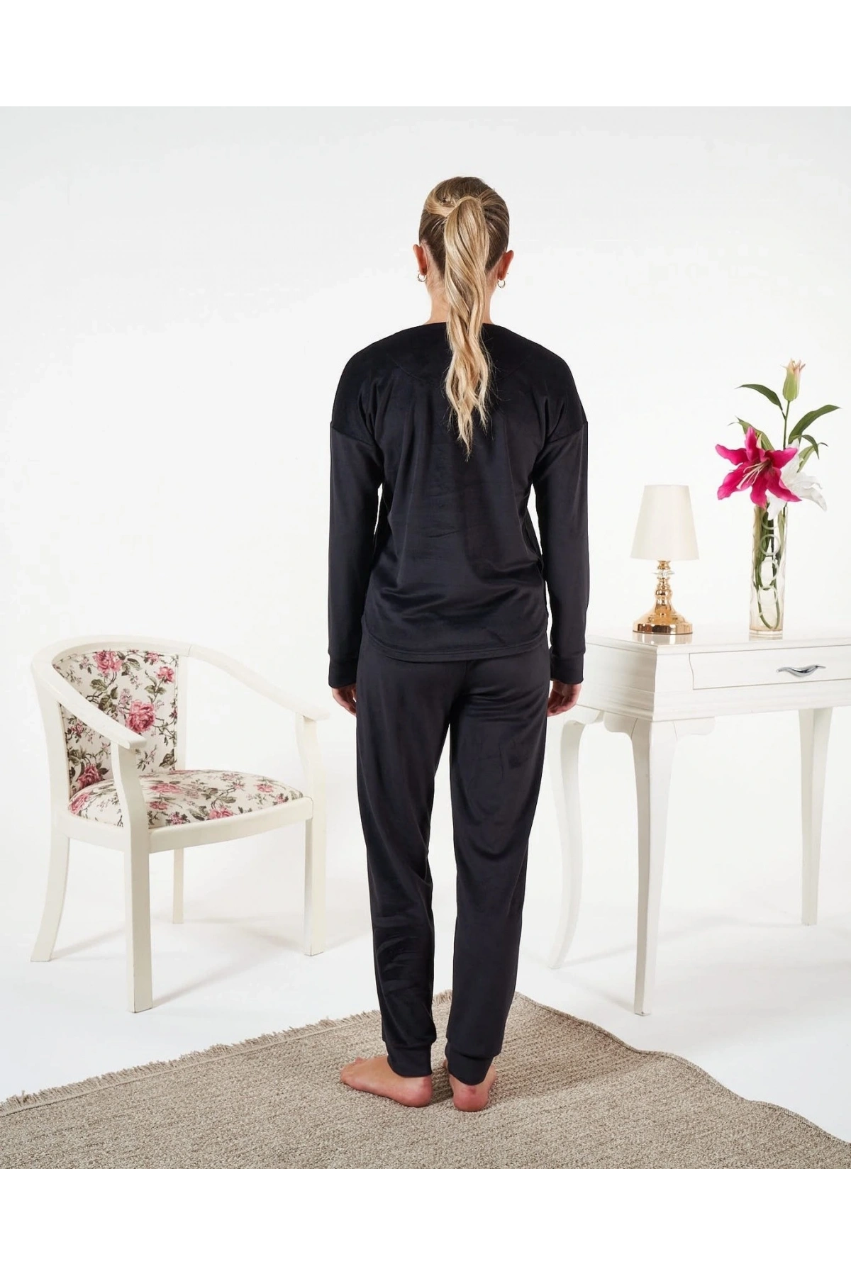 Estiva 25384 Uzun Kol Kadife Pijama Takımı