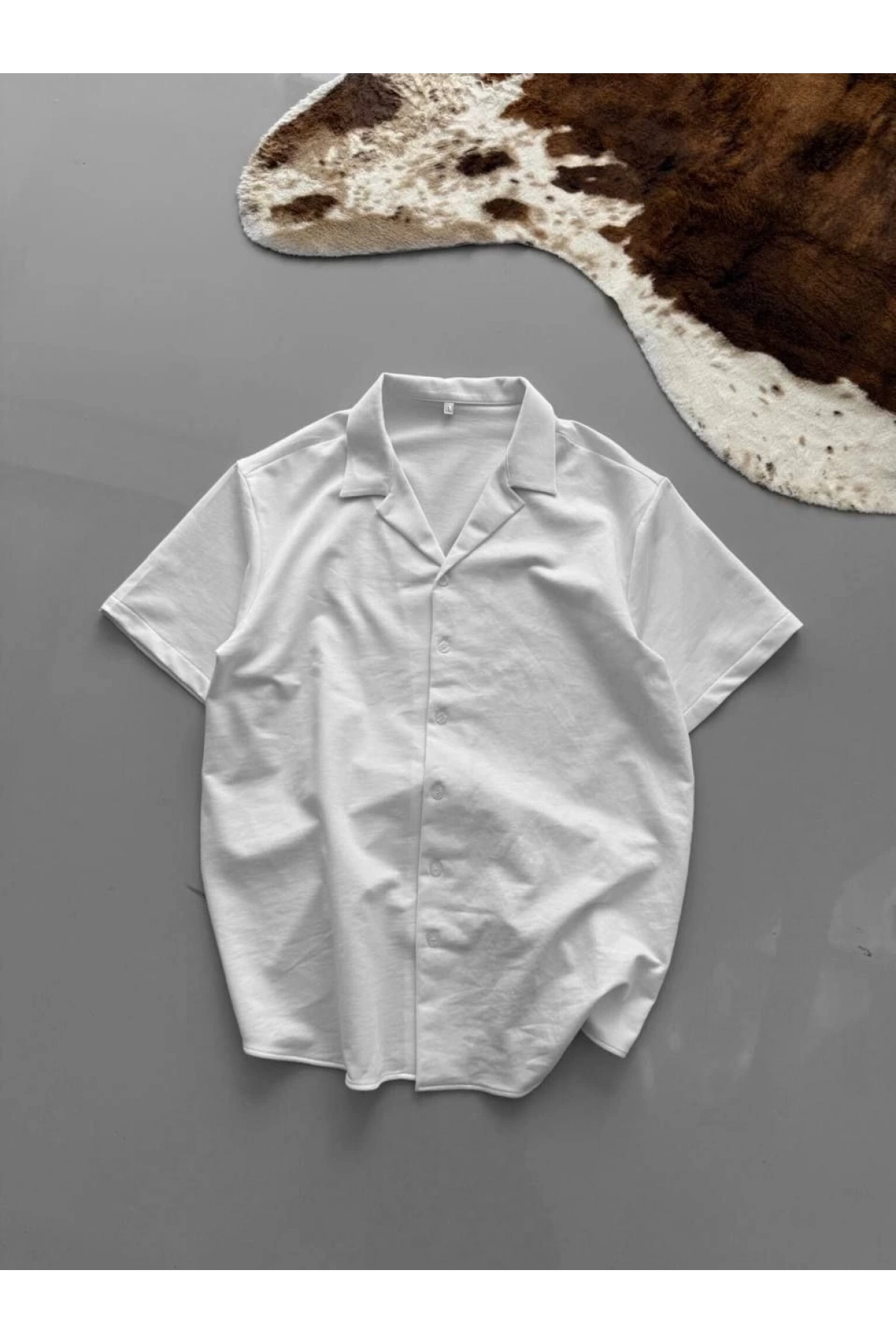 İki İplik Kumaş  Gömlek - Beyaz