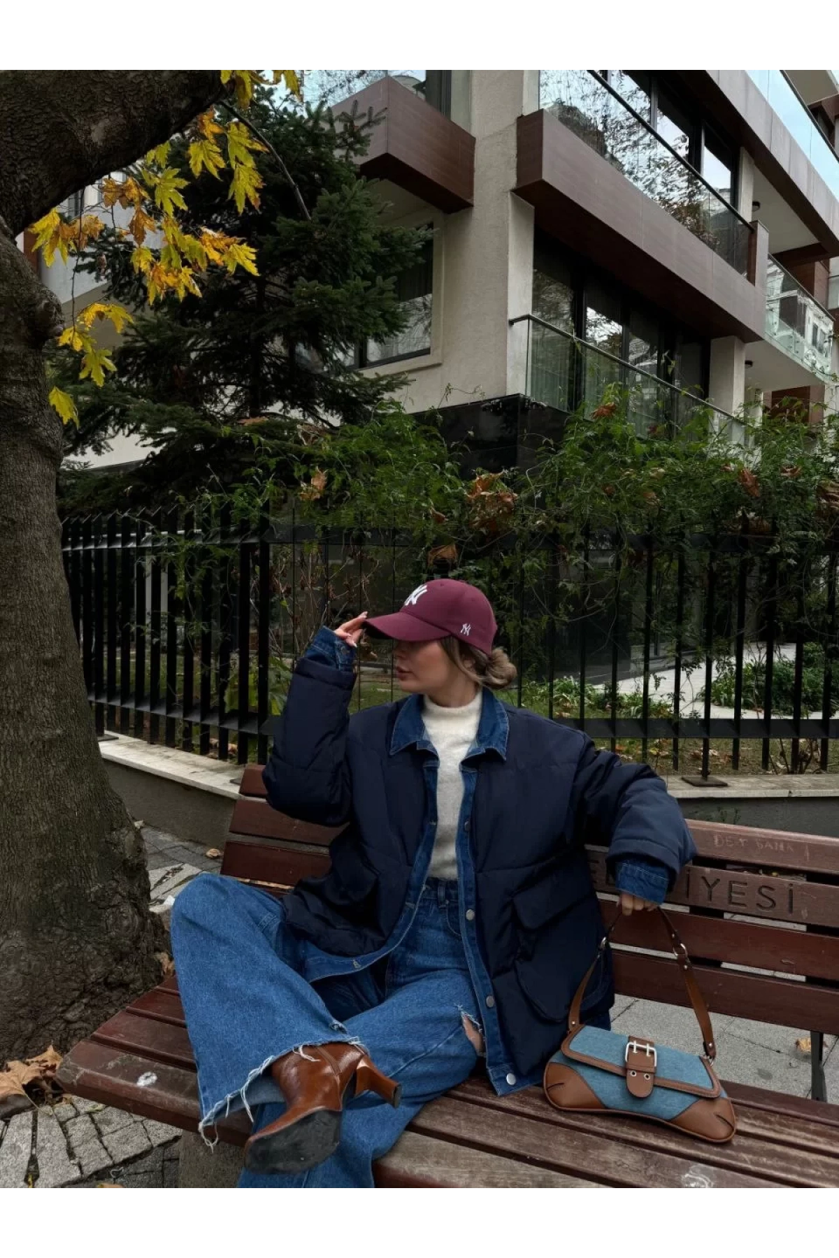 Jeans Detaylı Cıtcıtlı CEKET - Lacivert