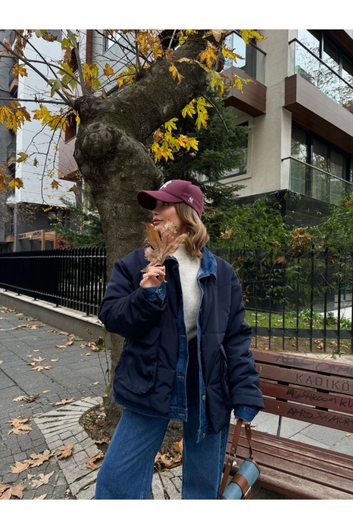 Jeans Detaylı Cıtcıtlı CEKET - Lacivert