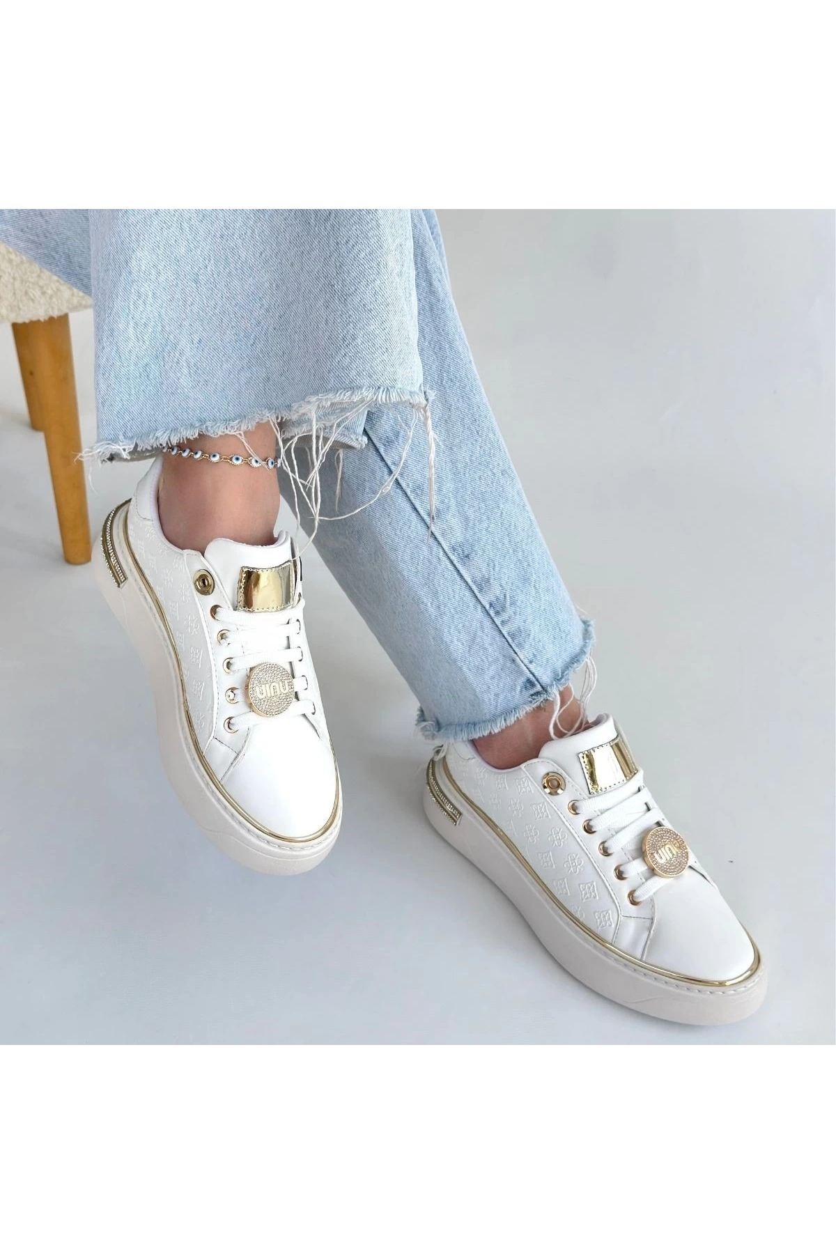 Jlar Beyaz Cilt Bağcıklı Spor Ayakkabı