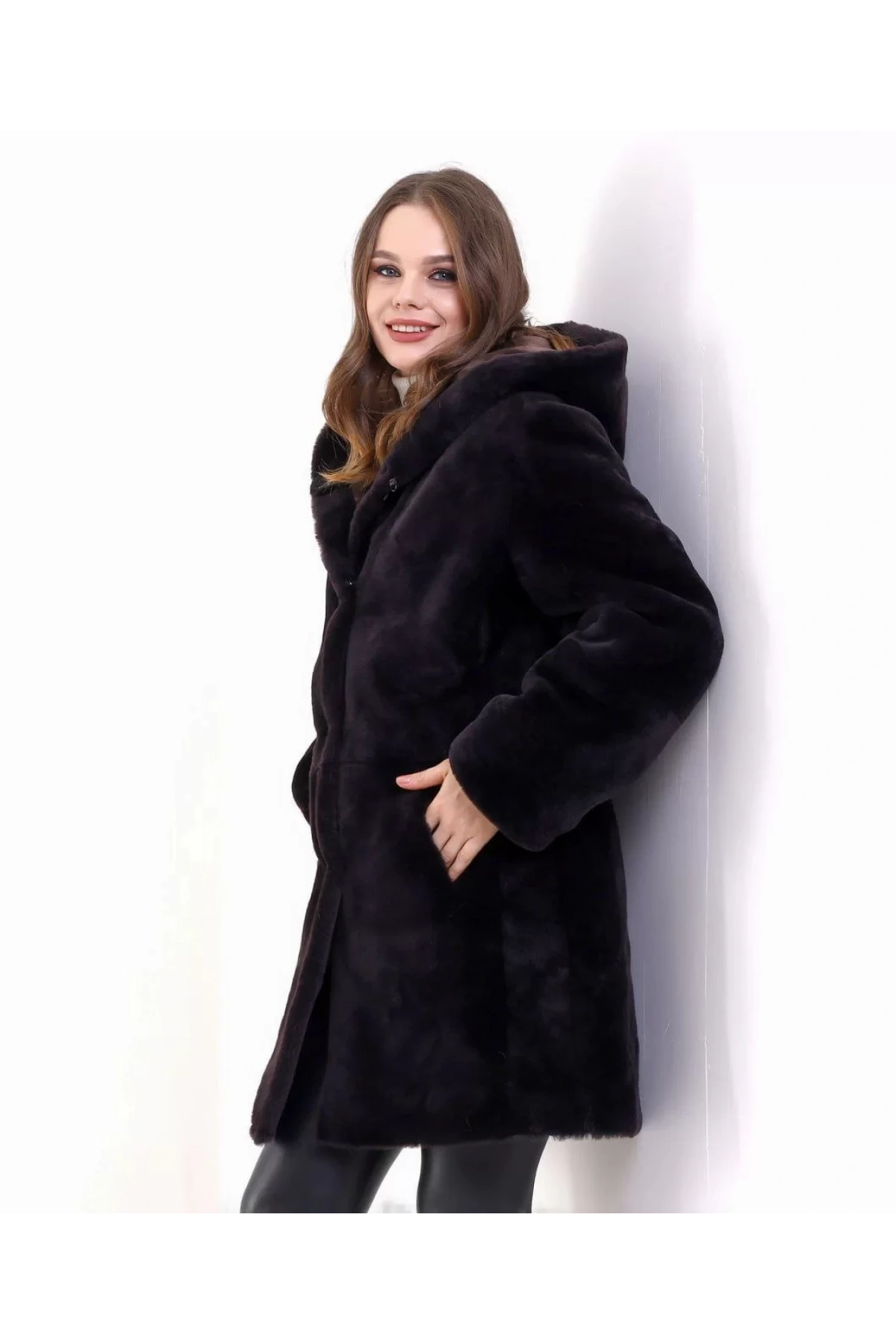 Kadın Reks Kapüşonlu - Kahverengi