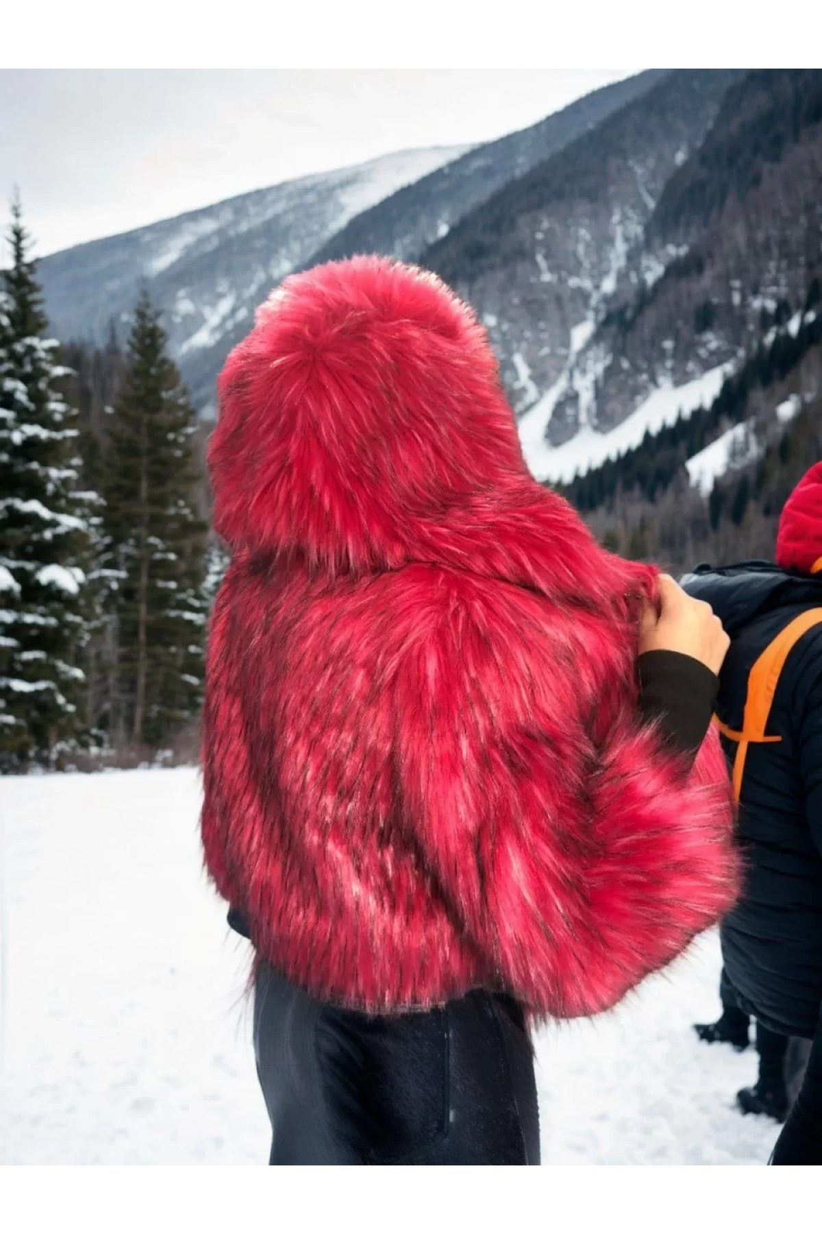 Kadın Uzun Kollu Kürk - Bordo