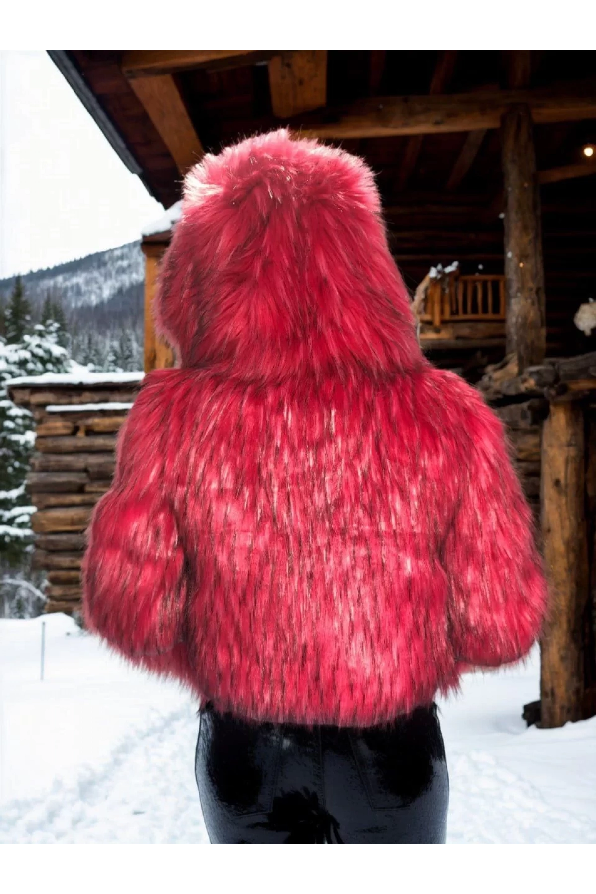 Kadın Uzun Kollu Kürk - Bordo