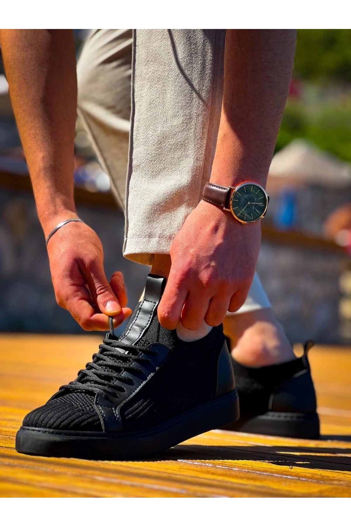 KB-112  Kuback Siyah Siyah TabanTriko Bağcıklı  Günlük Erkek  Ayakkabı