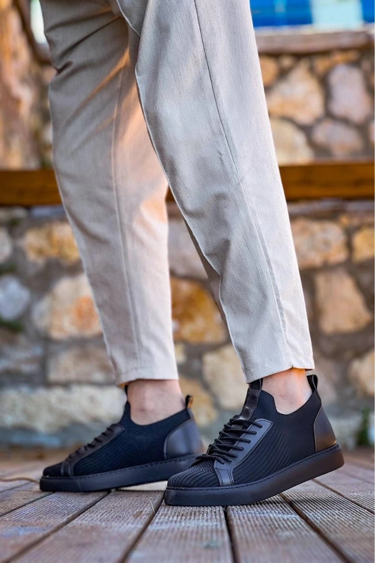 KB-112  Kuback Siyah Siyah TabanTriko Bağcıklı  Günlük Erkek  Ayakkabı