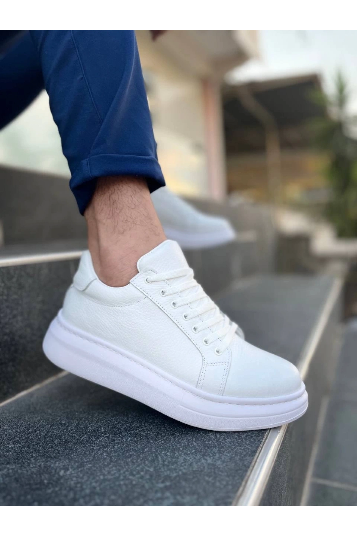 KB-DX46 Kuback Beyaz Deri Günlük Erkek Ayakkabı