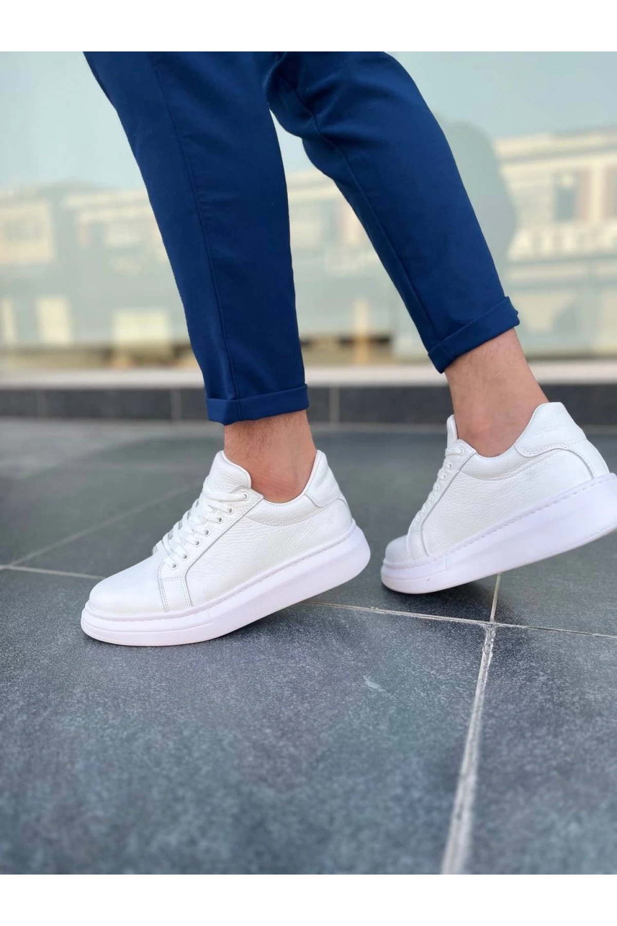 KB-DX46 Kuback Beyaz Deri Günlük Erkek Ayakkabı