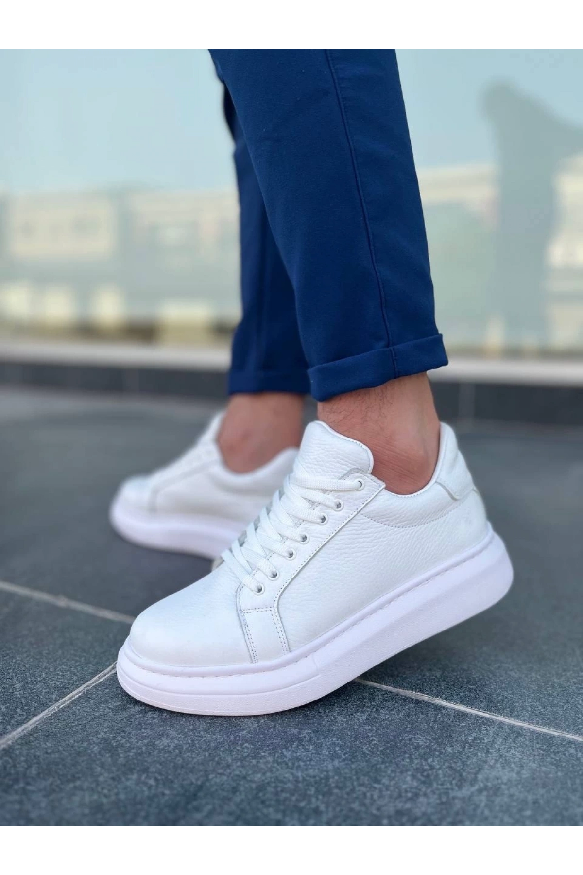 KB-DX46 Kuback Beyaz Deri Günlük Erkek Ayakkabı