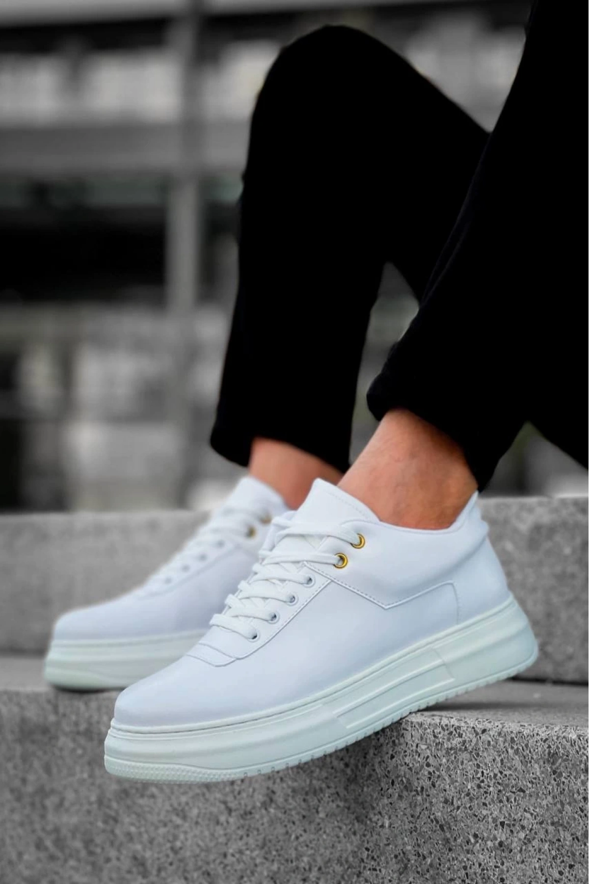 KB-X20 Kuback Beyaz Cilt Günlük Erkek Ayakkabı