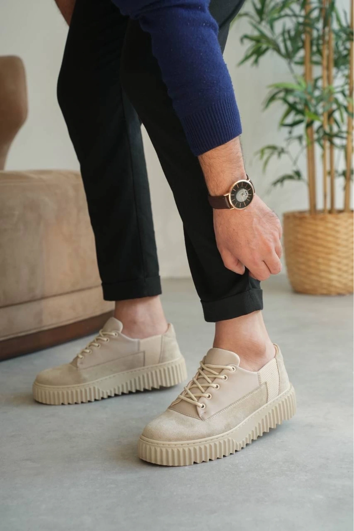 KB-X516 Kuback Bej Süet Günlük Erkek Ayakkabı