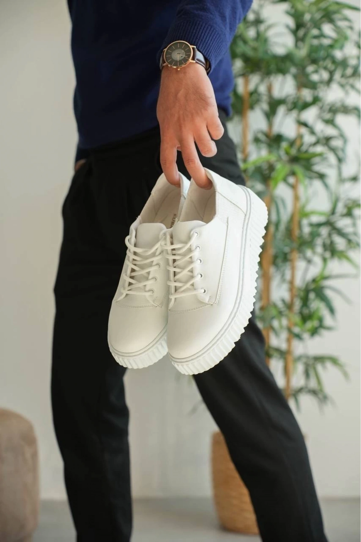 KB-X516 Kuback Beyaz Cilt Günlük Erkek Ayakkabı