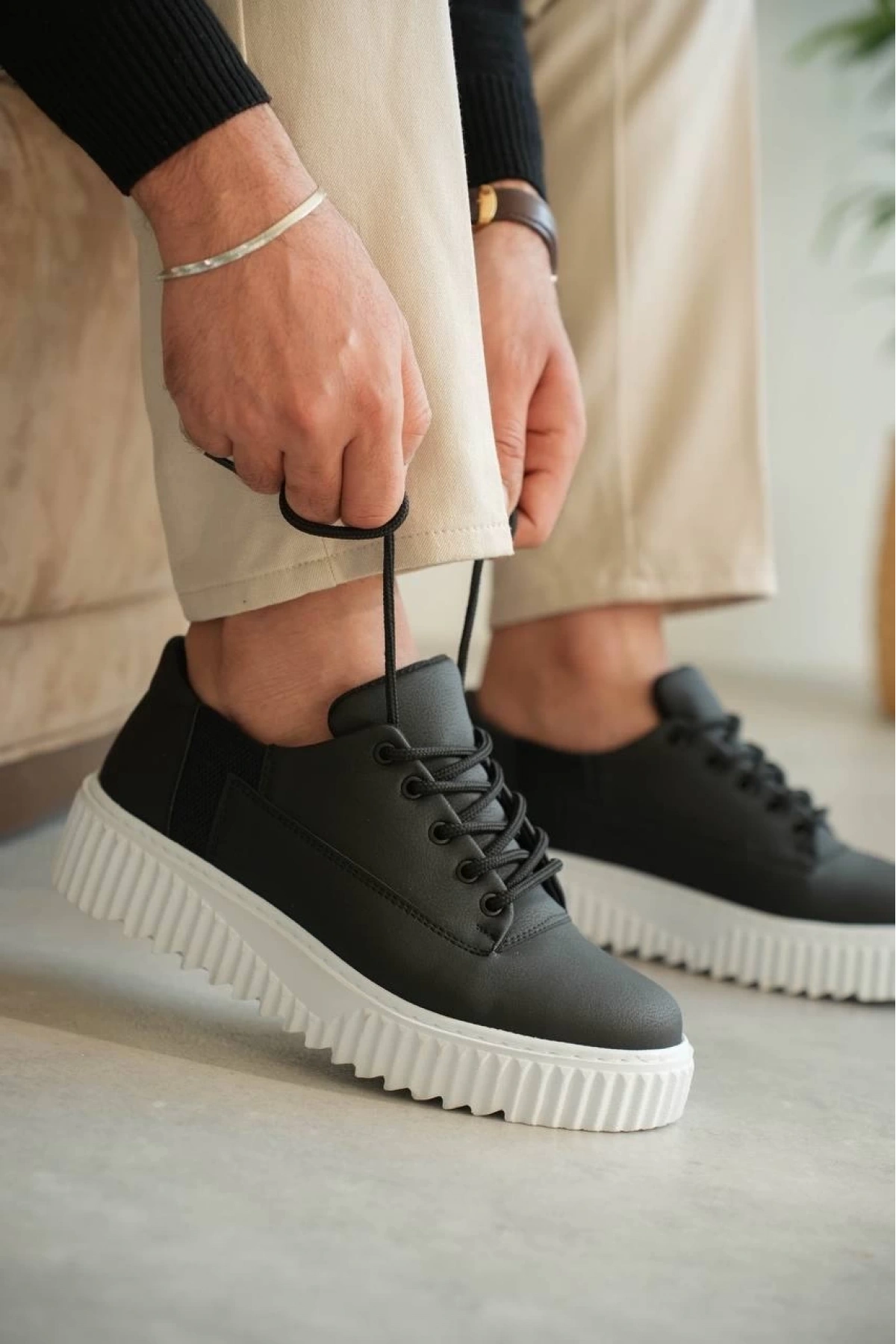 KB-X516 Kuback Siyah Cilt Günlük Erkek Ayakkabı