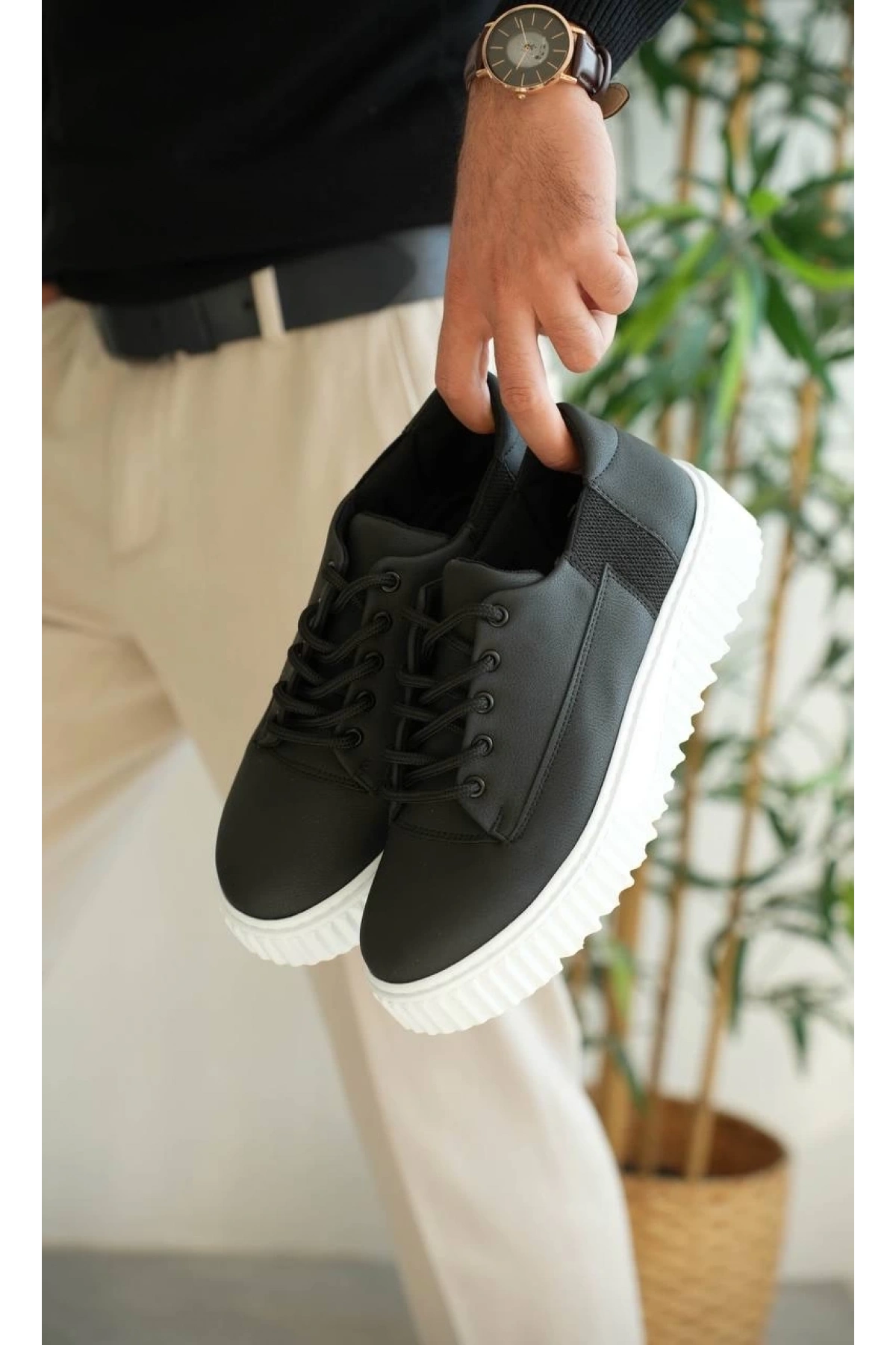 KB-X516 Kuback Siyah Cilt Günlük Erkek Ayakkabı