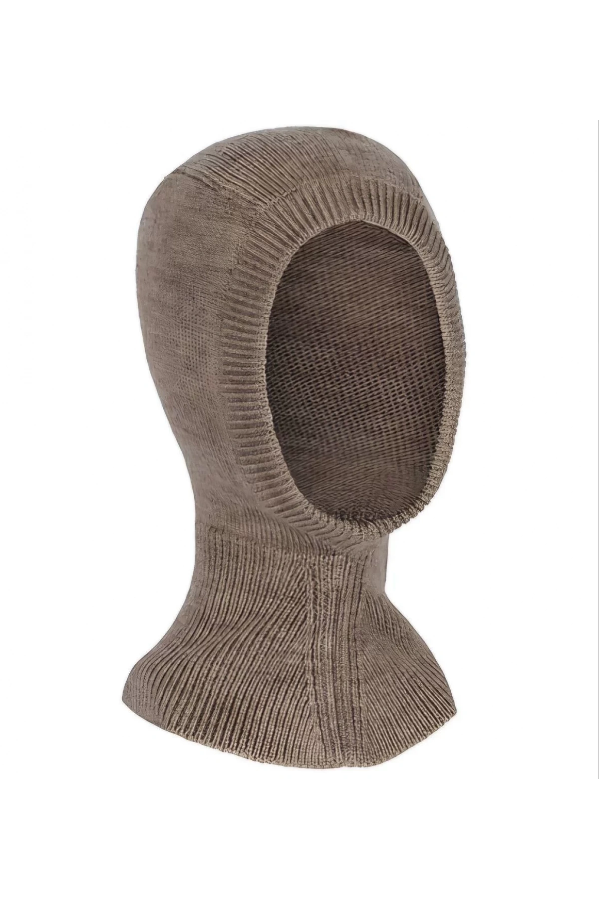 Kışlık Tam Kalıp Boğazlı Dokuma Triko Bere - Vizon