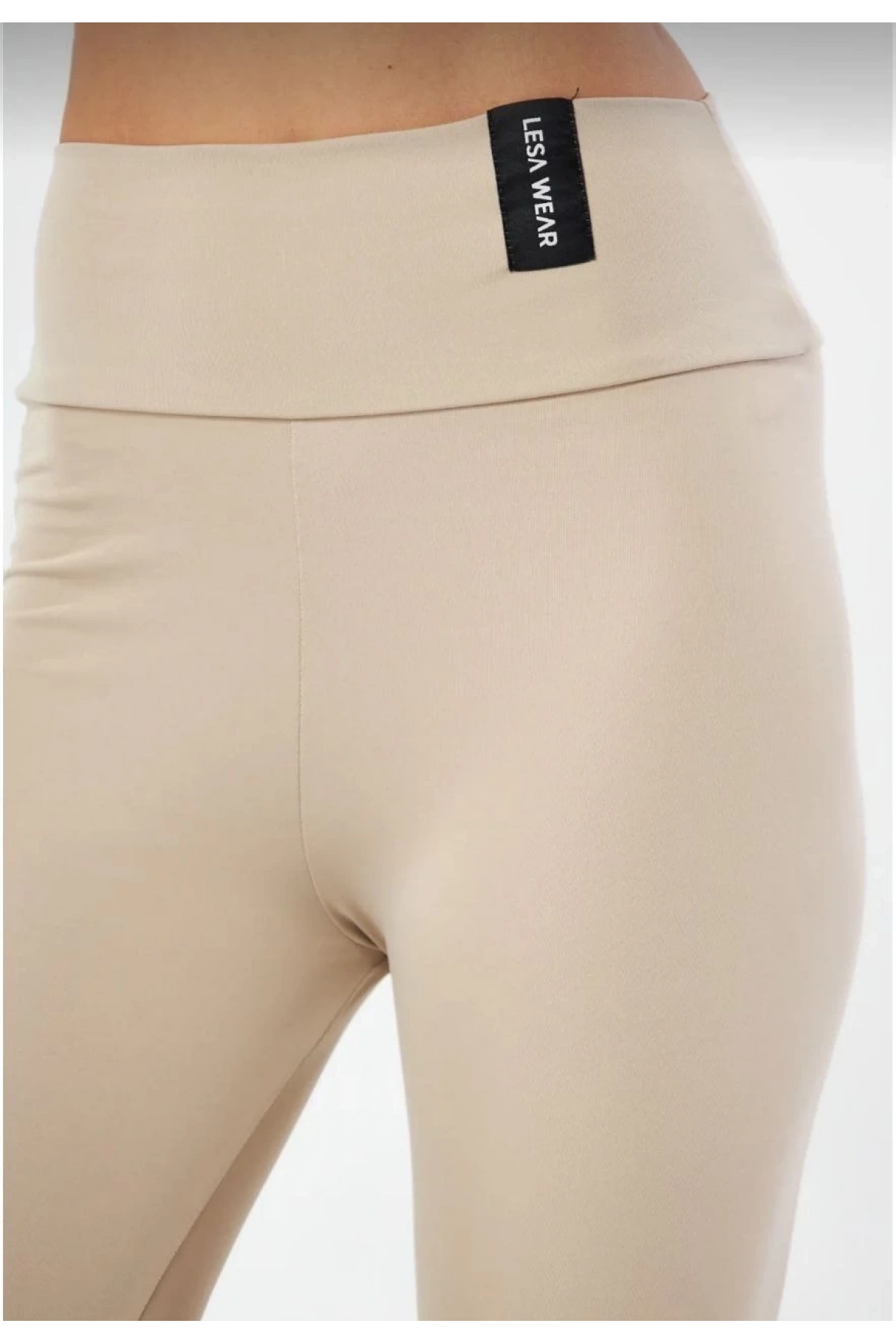 Kışlık Yüksek Bel Toparlayicı ve Sıkılaştırıcı Likralı Şardonlu Tayt - Bej