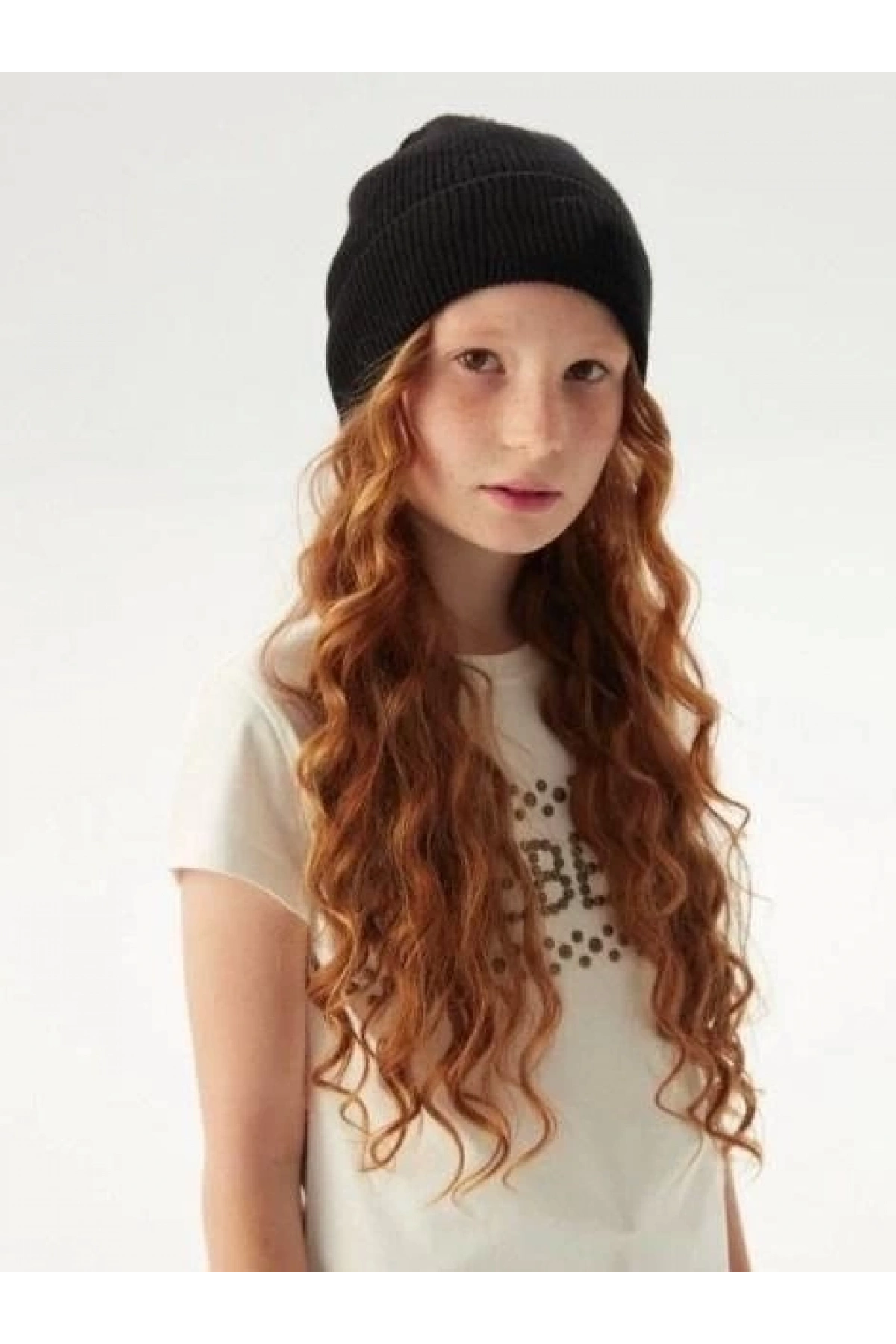 Kız Çocuk Katlamalı Basic Bere - Siyah