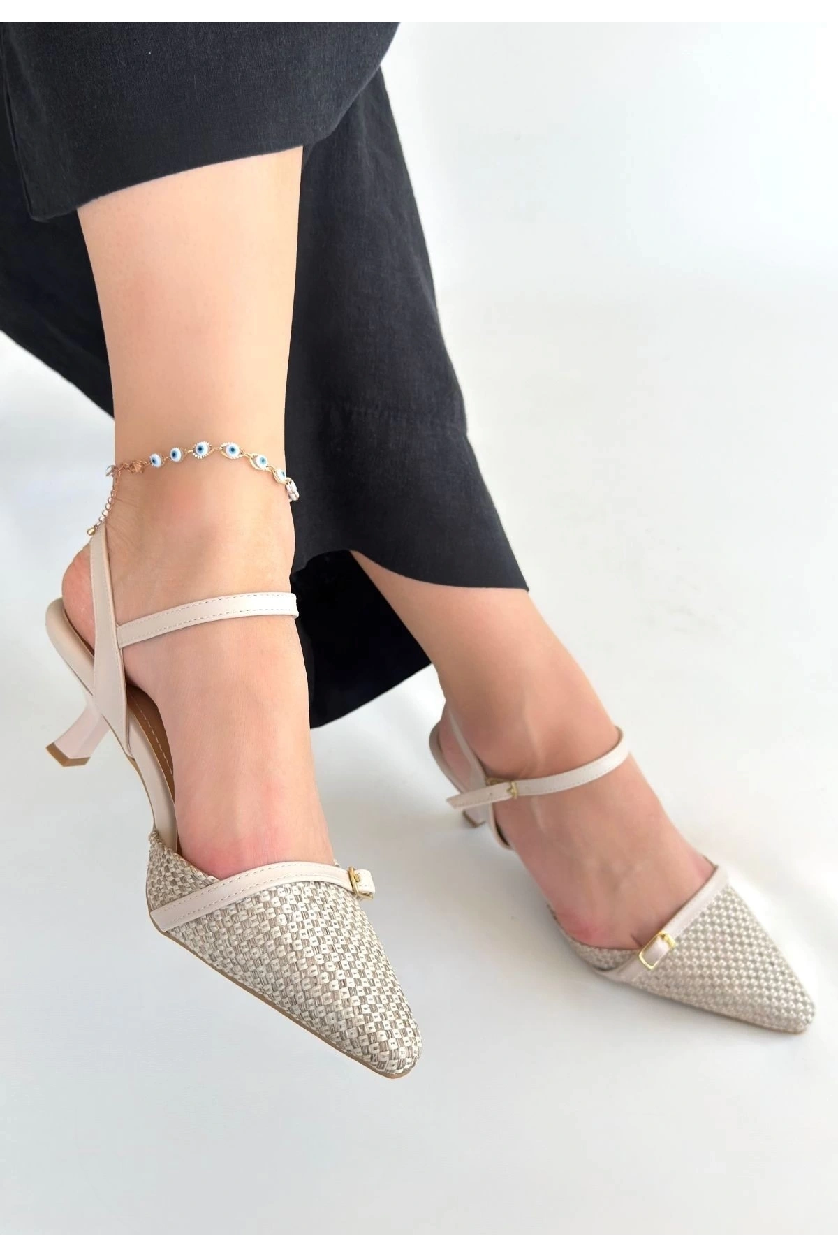 Lanna Bej Cilt Topuklu Ayakkabı