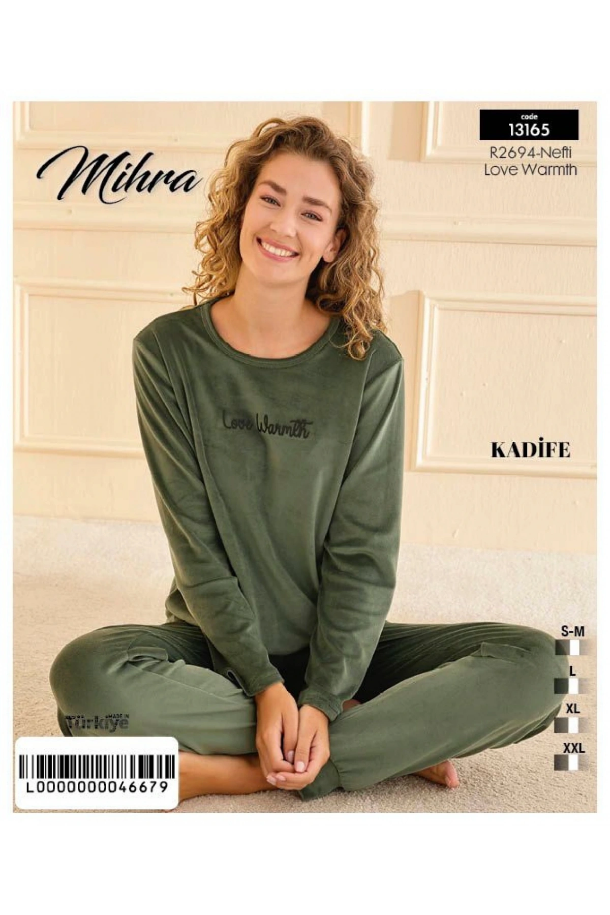 Mihra 13165 Kadın Kadife Uzun Kol Pijama Takımı