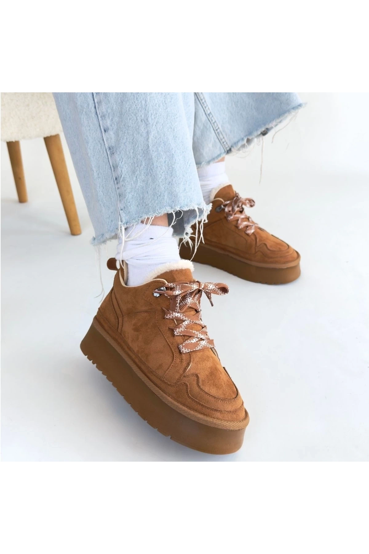 Muden Taba Süet Bağcıklı Bot