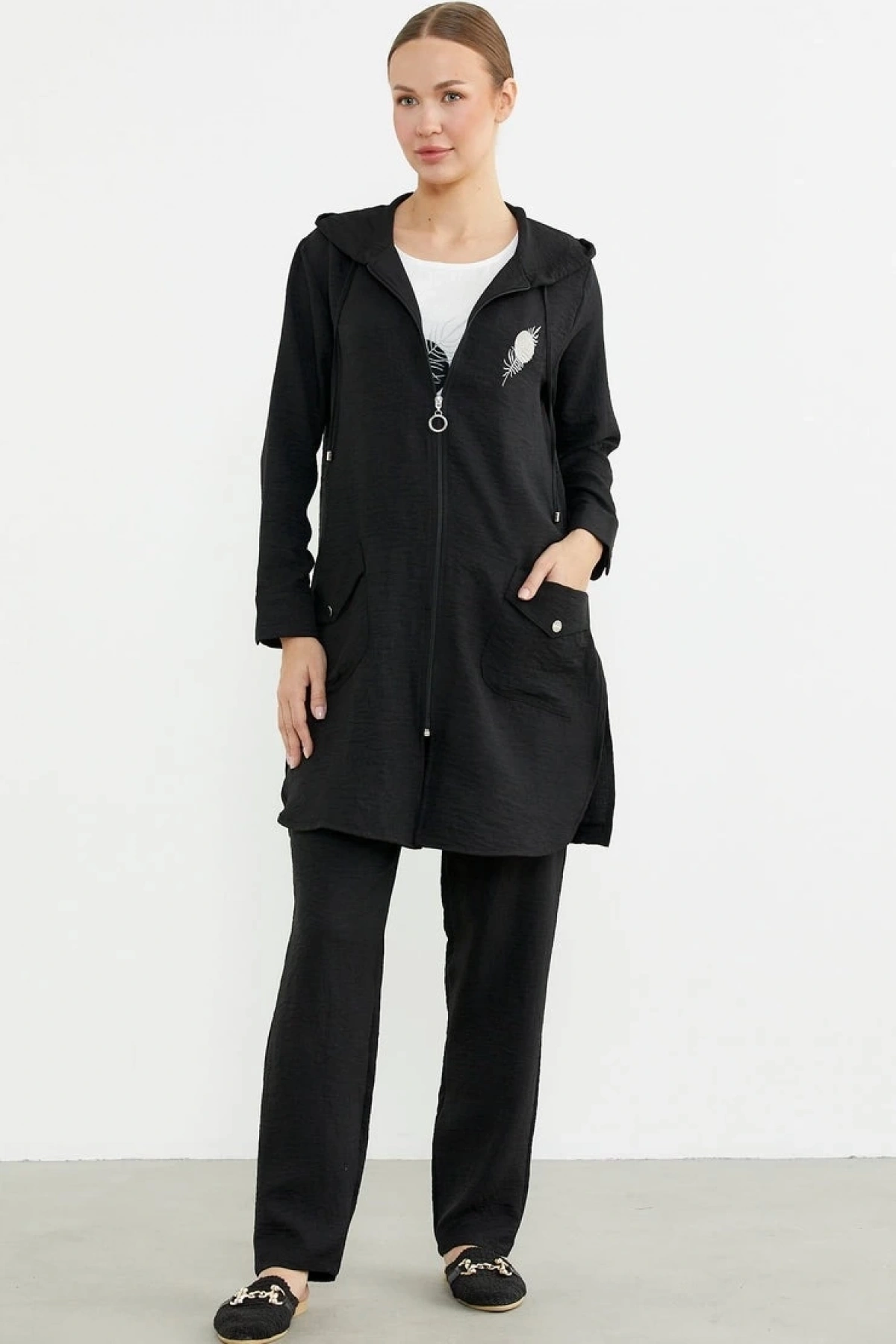 Sementa 76473 Büyük Beden Keten Görünümlü Üçlü Takım