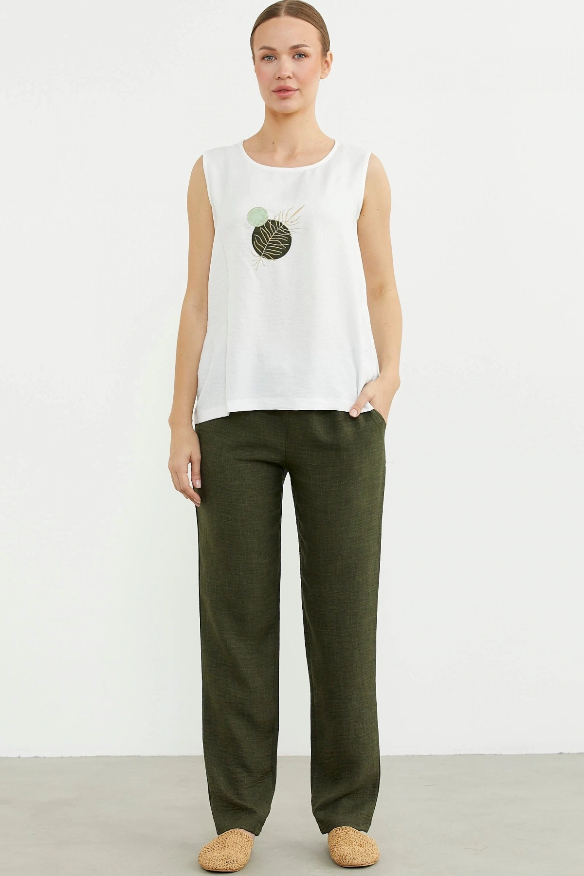 Sementa 76473 Büyük Beden Keten Görünümlü Üçlü Takım