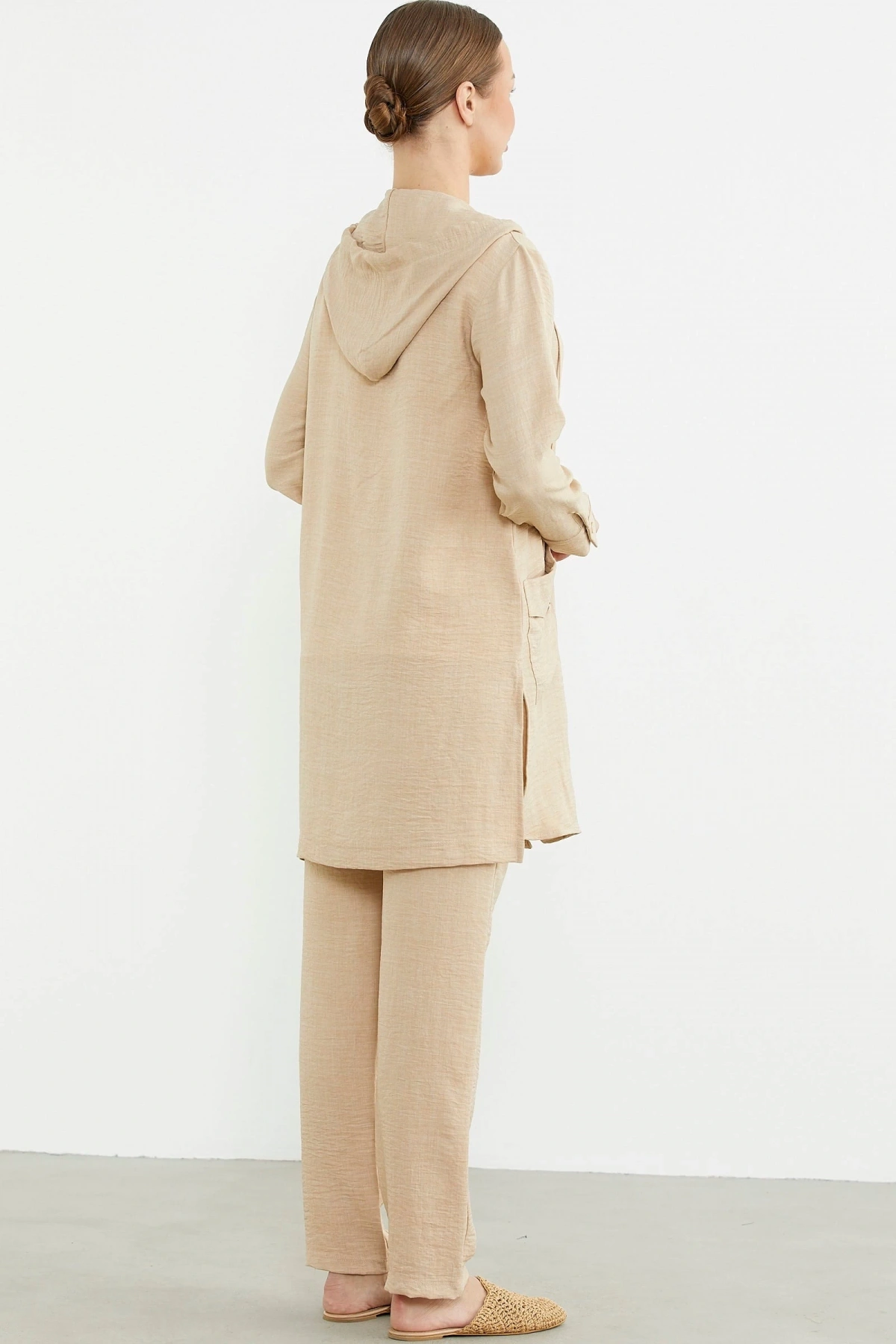 Sementa 76473 Büyük Beden Keten Görünümlü Üçlü Takım