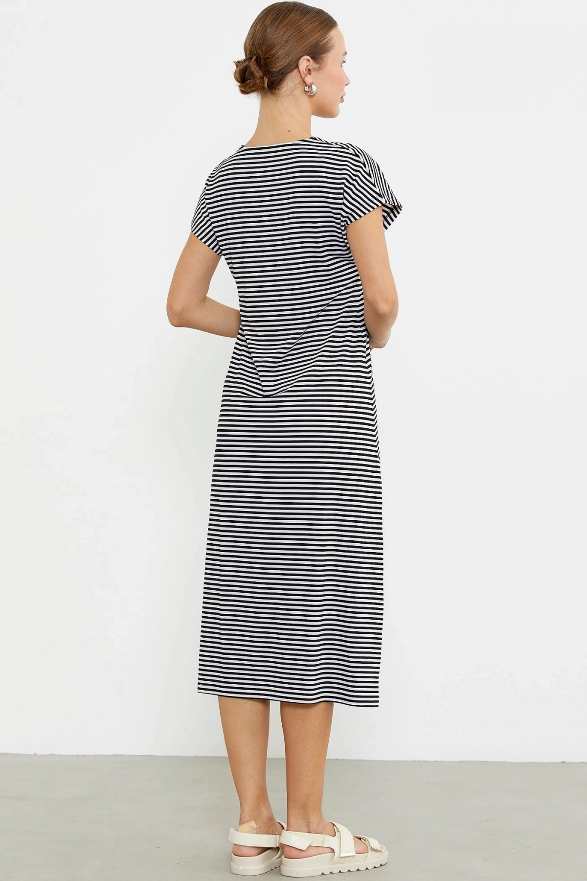 Sementa 77489 Nakış Detaylı Marine Penye Elbise