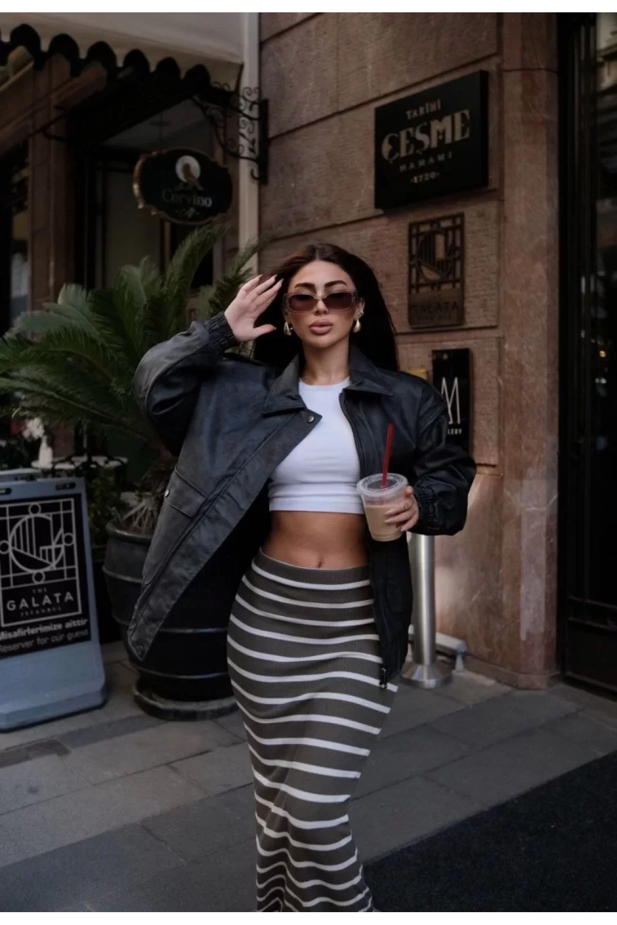 Suni Deri Pilot Ceket