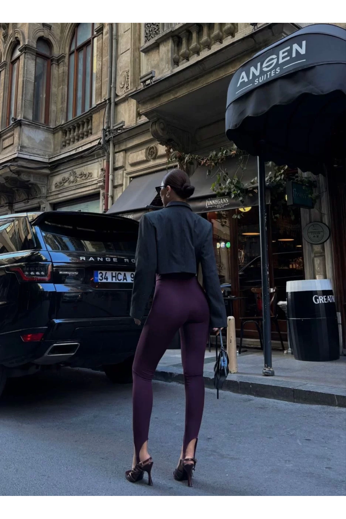 Toparlayıcı füzo tayt Likralı Ayak Detaylı - Bordo